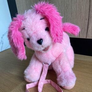 Barbie pink plush toy dog